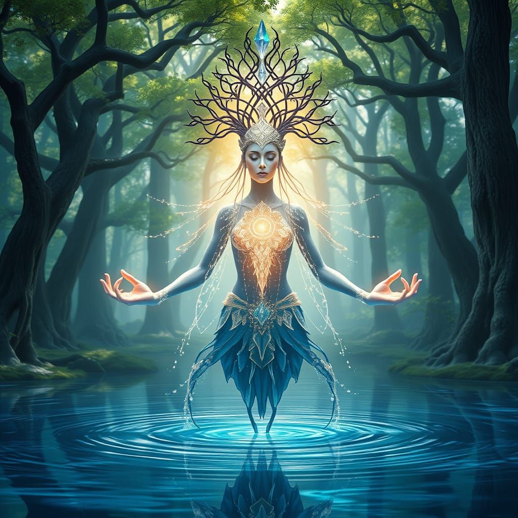 Androgynous Avatar of Balance in Ethereal Harmony