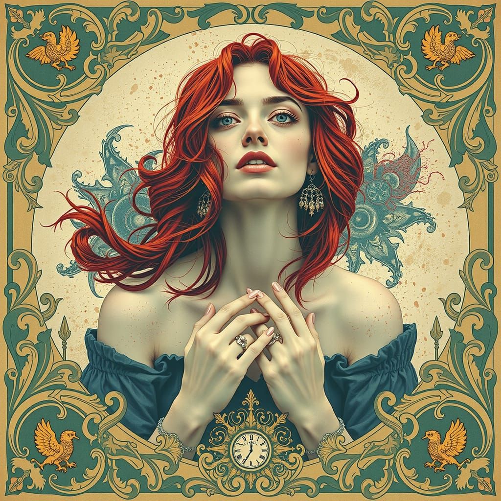 Abstract Swirling Red Forms