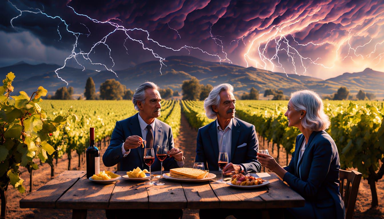 Surreal Masterpiece of Golden-Hour Romance in a Dreamlike Vi...