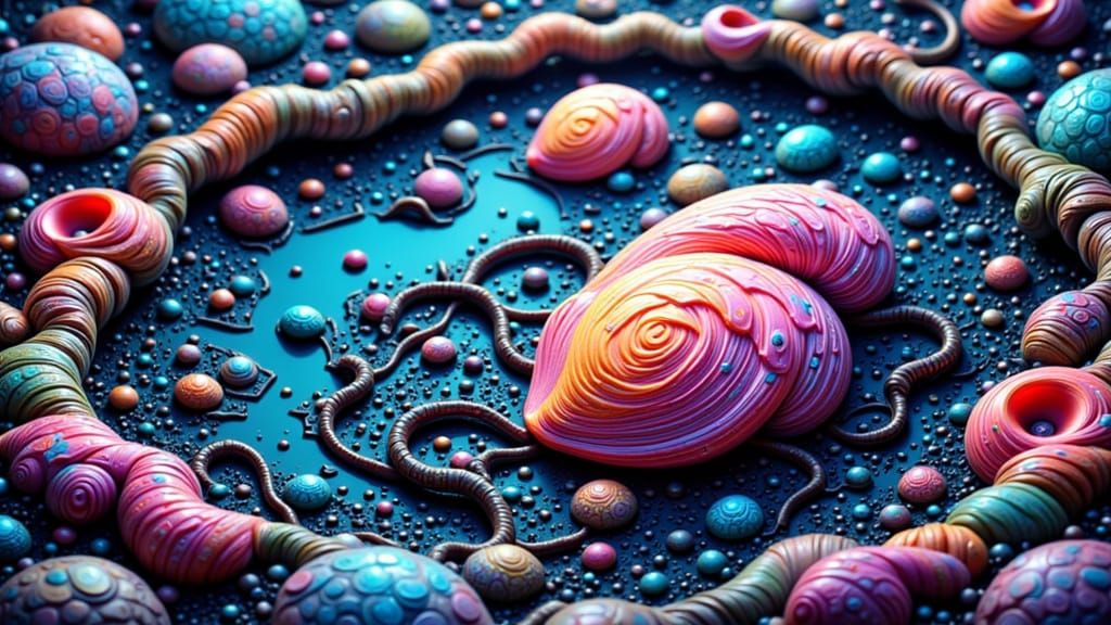 Surreal Seashells on Fractal Seashore