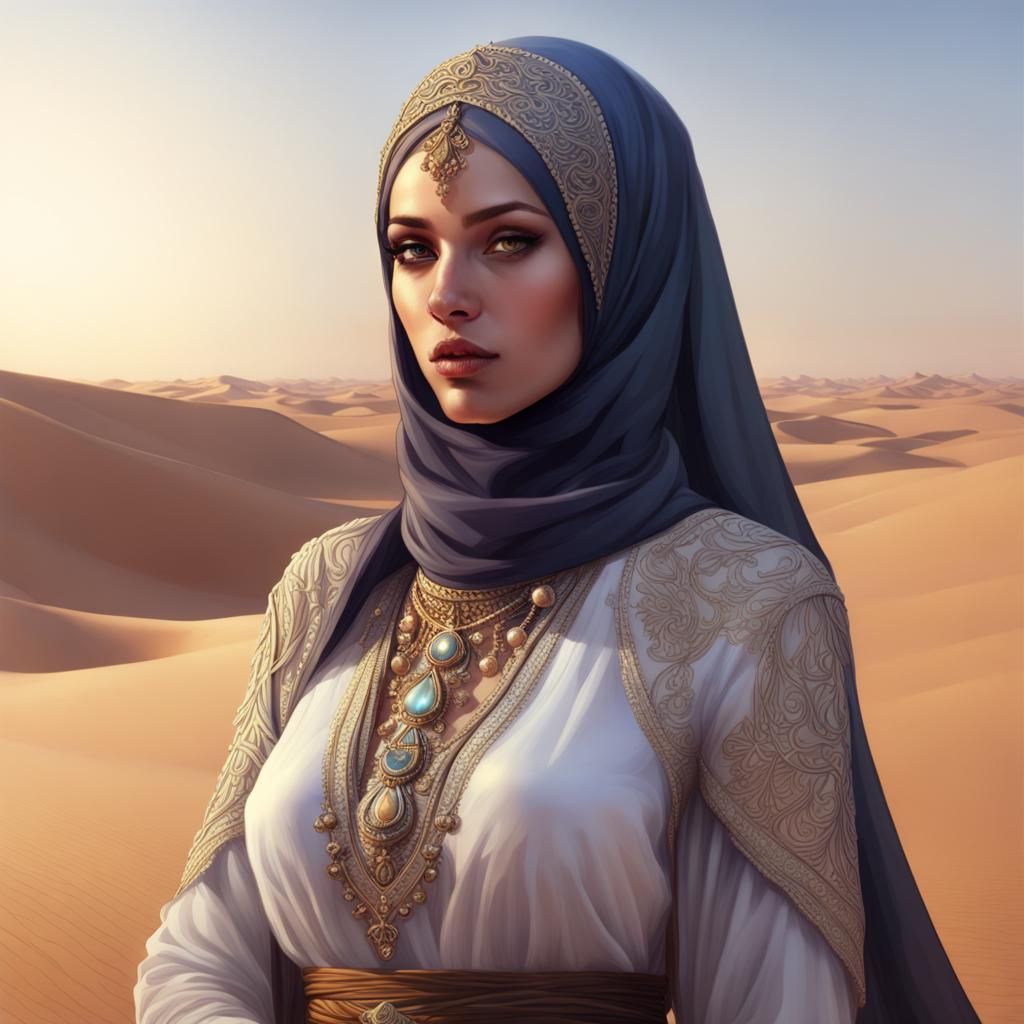 Desert Queen with Hijab in Roslin Style