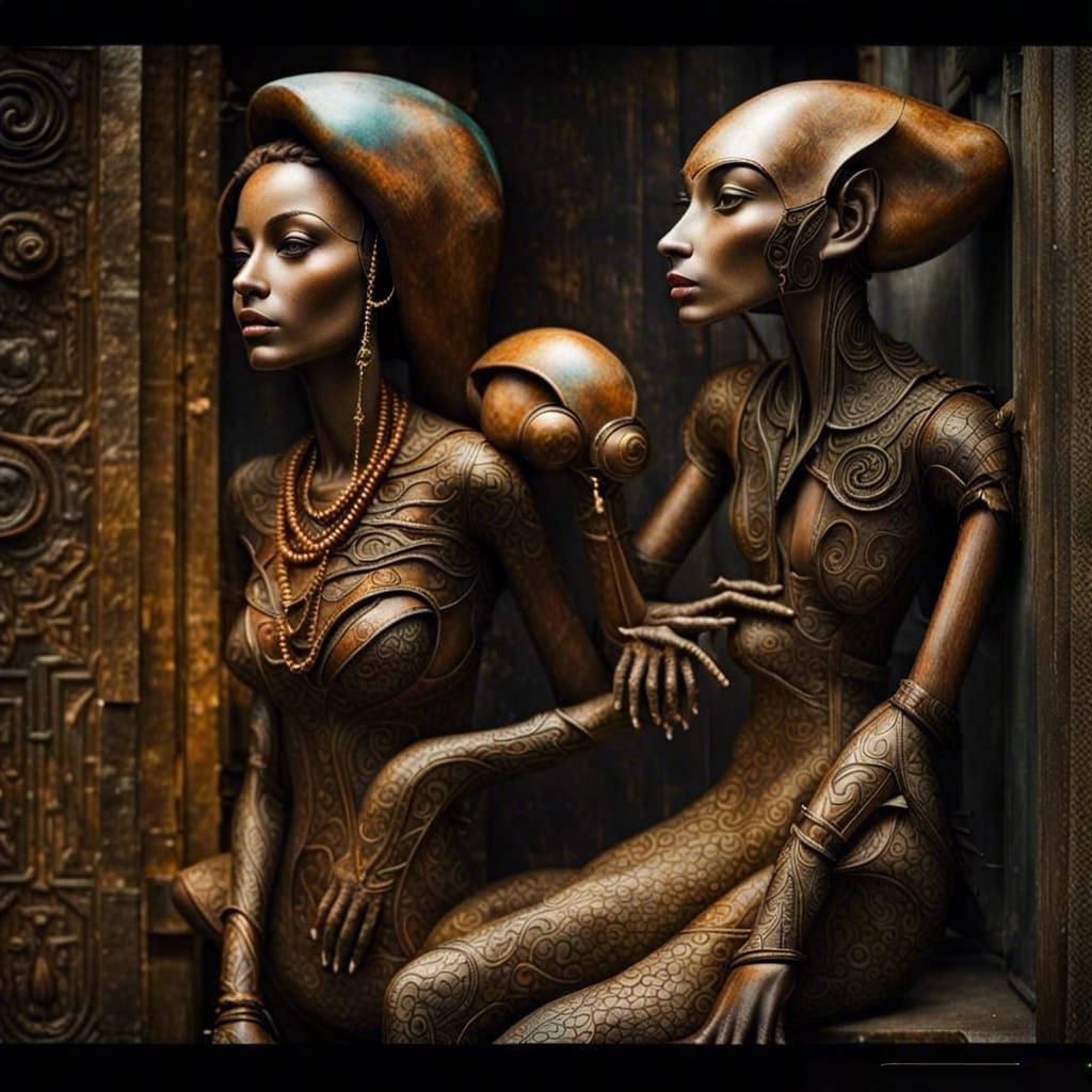 Surreal Alien Restaurant Celebration in Contre-Jour Style