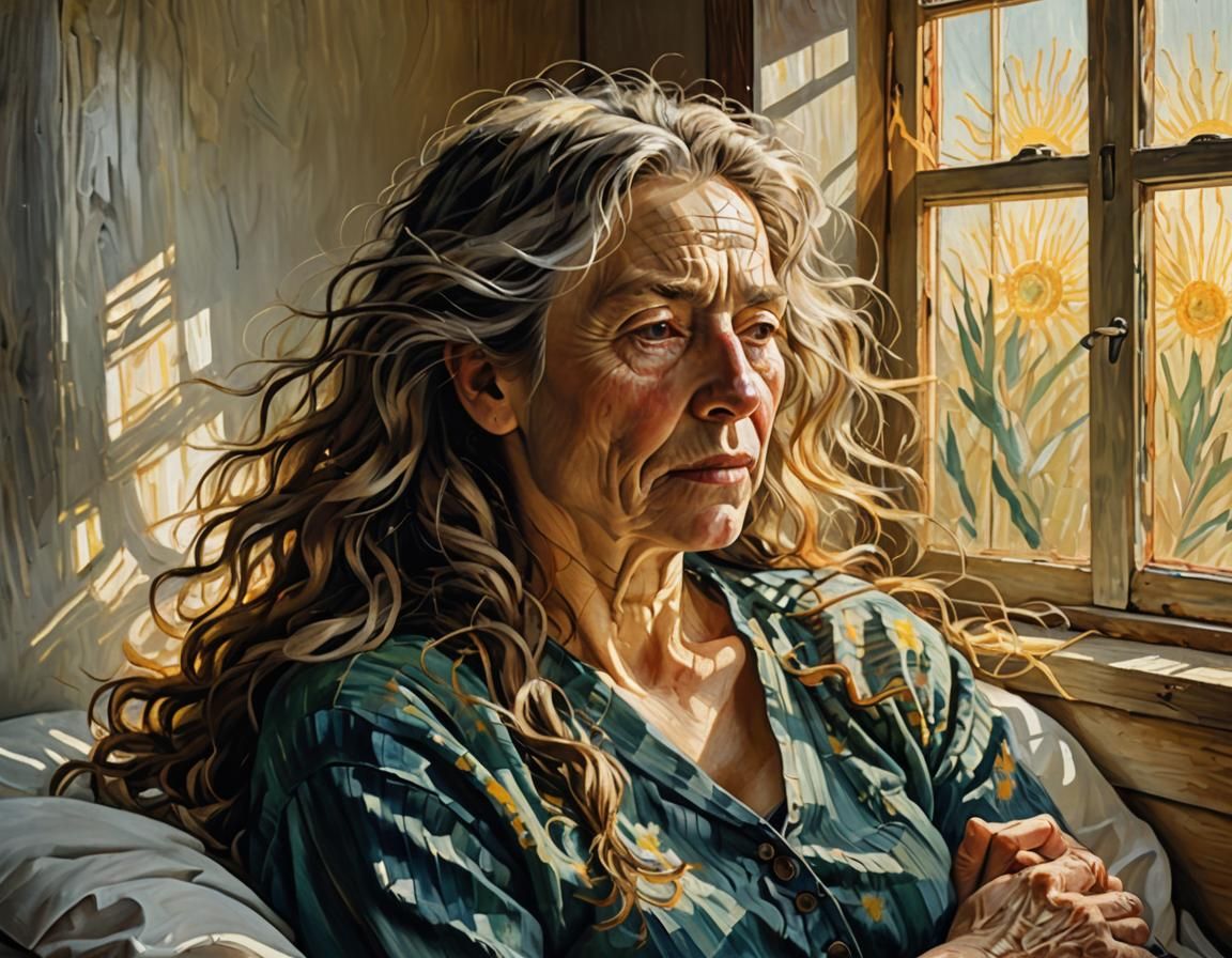 Sunlit Morning Portrait in Impressionist Style