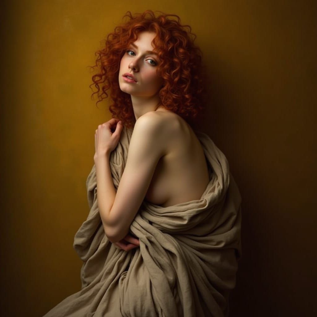 Classical Portrait of Redhead in Caravaggio Style