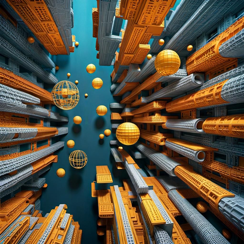 Abstract 3D Model with Optical Illusion in CGI VFX