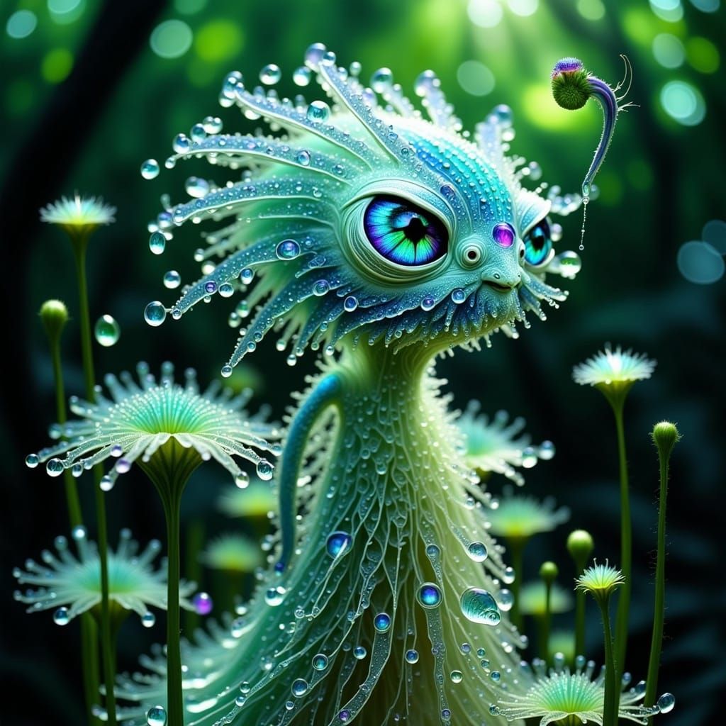 Enigmatic Swamp Being on Stilts in Intricate, Ethereal Beaut...