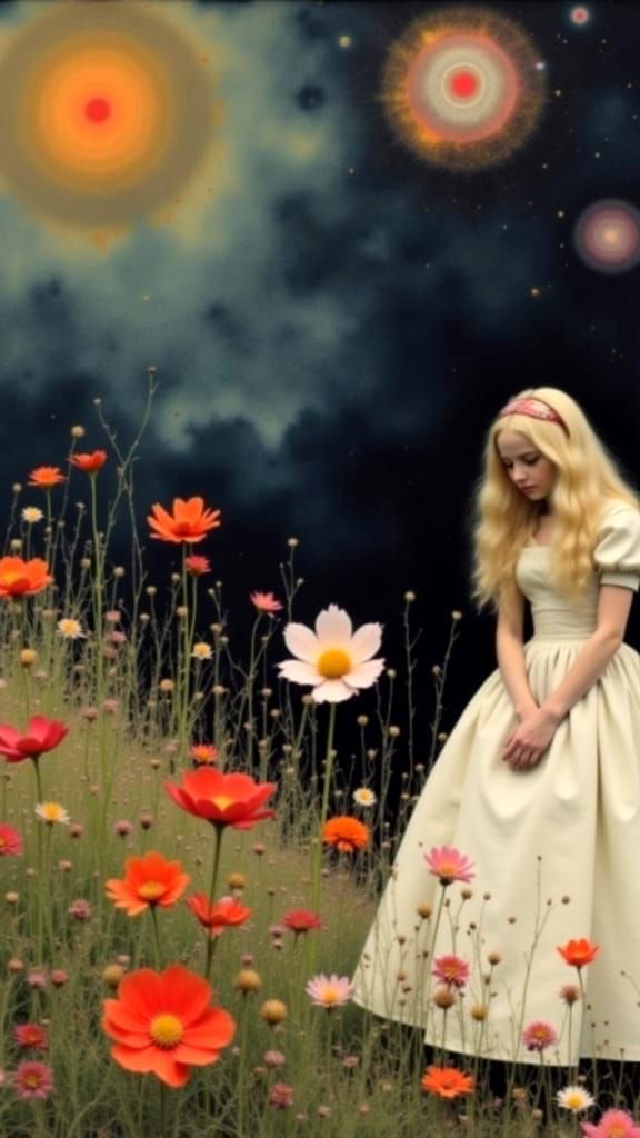 Alice in Wonderland Baroque Style Illustration