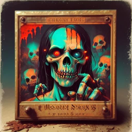 Gothic Industrial Sewerage Scene with Lepers in Oil Paint