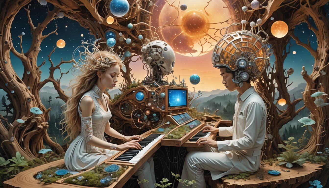 Ethereal Figures Compose Surreal Poems in Digital Art