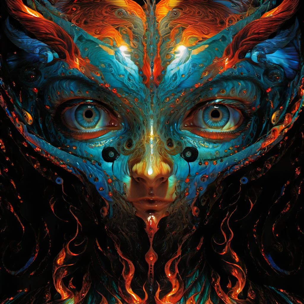 Sentient Flames in Psychedelic Expressionism