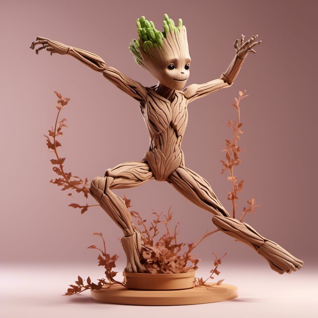 Groot Dancing: Vivid 3D Render