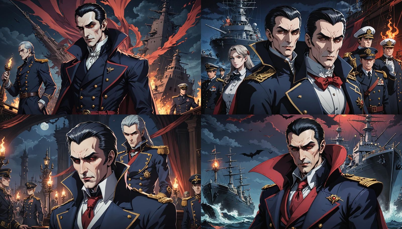 Count Dracula Joins the Navy: Cel-Shaded Anime Art