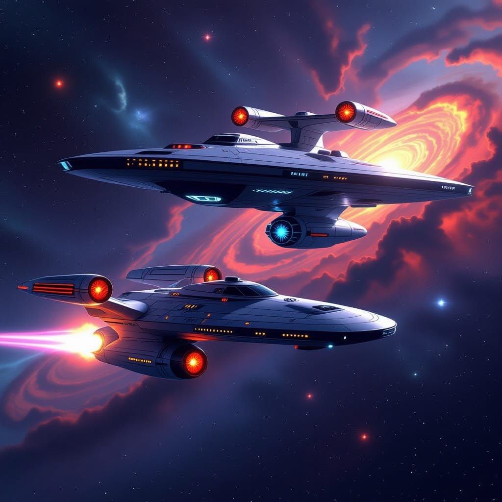 Epic Space Battle: Enterprise vs Klingon Battleship in Futur...