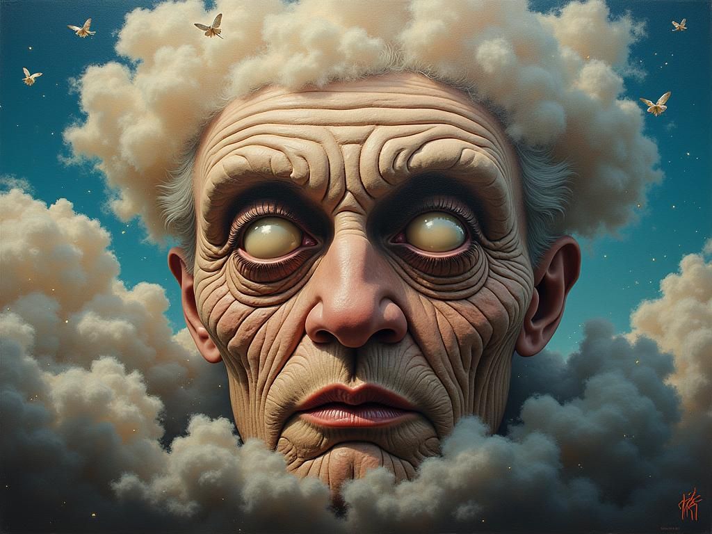 Surreal Dreamlike Oil Painting in Hyperrealistic Style