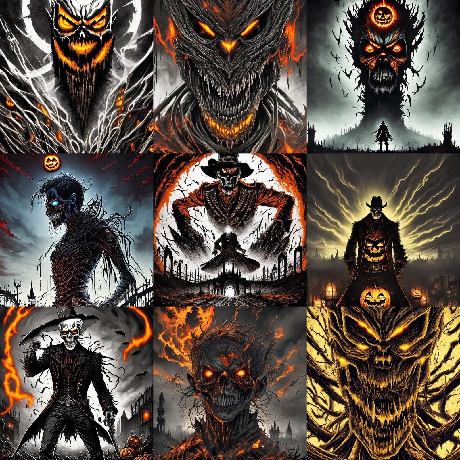 Eerie Jack O'Ripper Halloween Horror in Comic Style