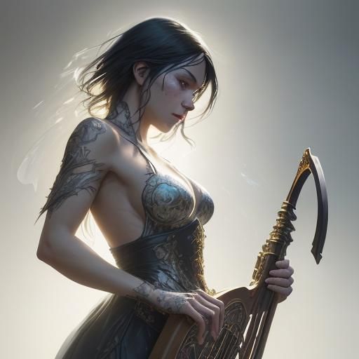 Double Exposure Hurdy-Gurdy in Cell-Shaded Style