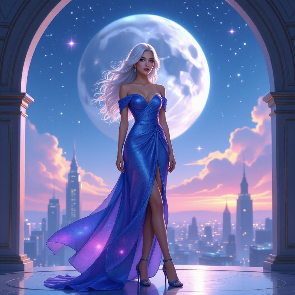 Nebula Dress: Art Nouveau Meets Futurism