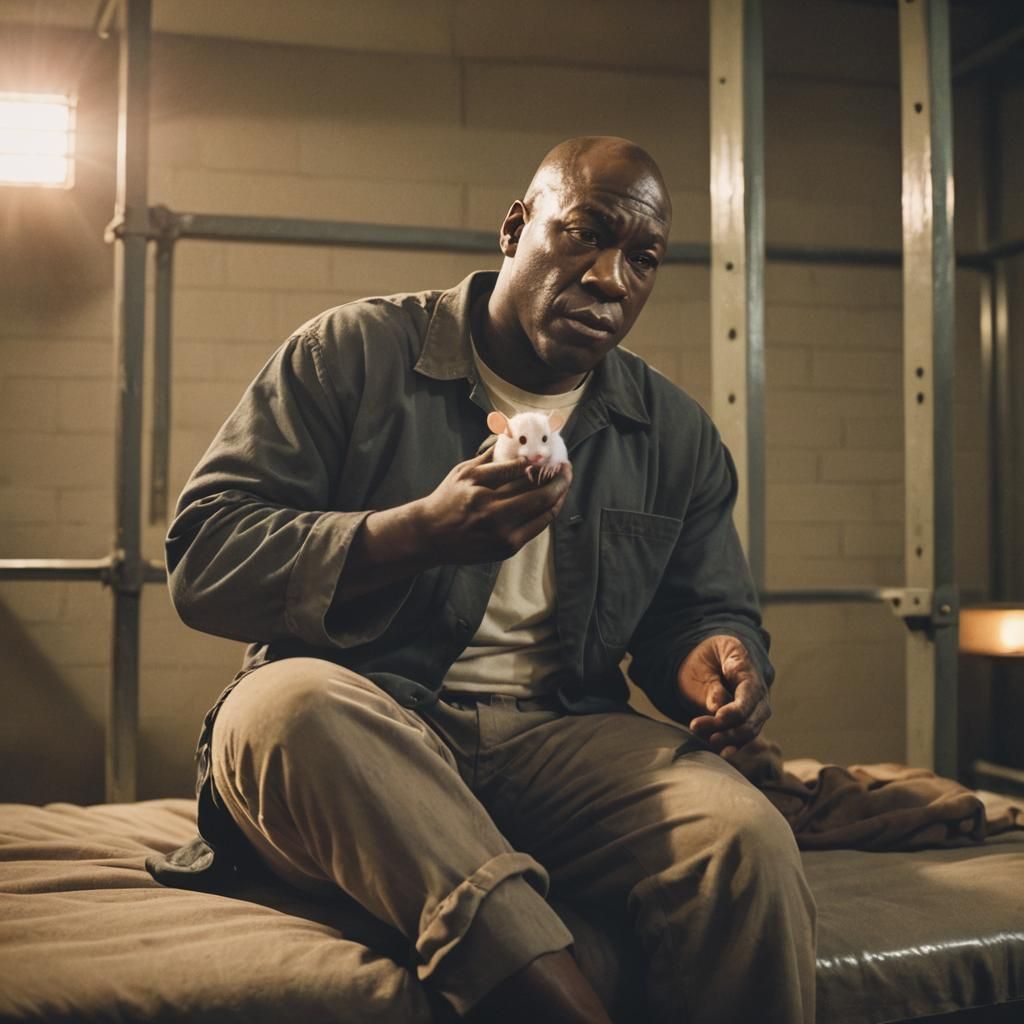 John Coffey and Mouse: Cinematic Film Still