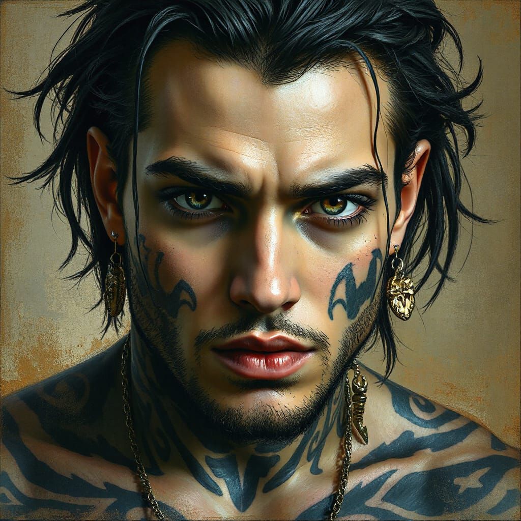 Mysterious Emo Gentleman with Multilayered Eyes