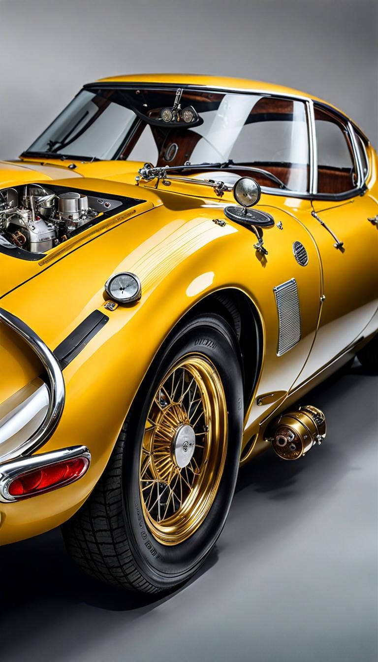 Steampunk Toyota 2000GT Macro Detail in Yellow