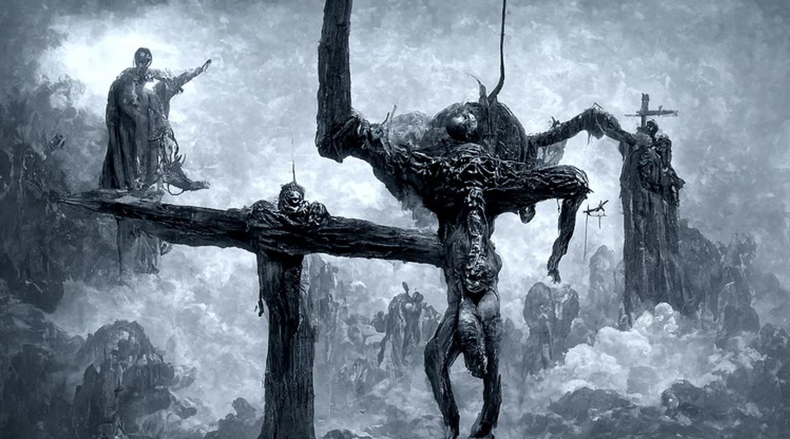 Crucifixion of a Demon: Dark Matte Painting