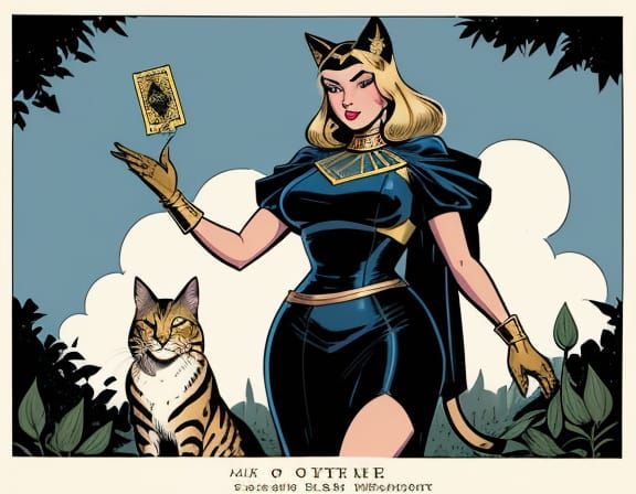 Bastet Rogue in Comic Book Style Illustration
