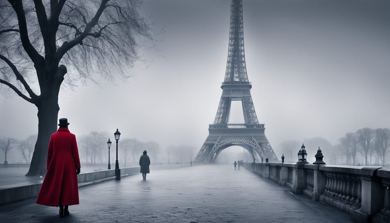 Winter's Moody Serenity in Monochrome Paris
