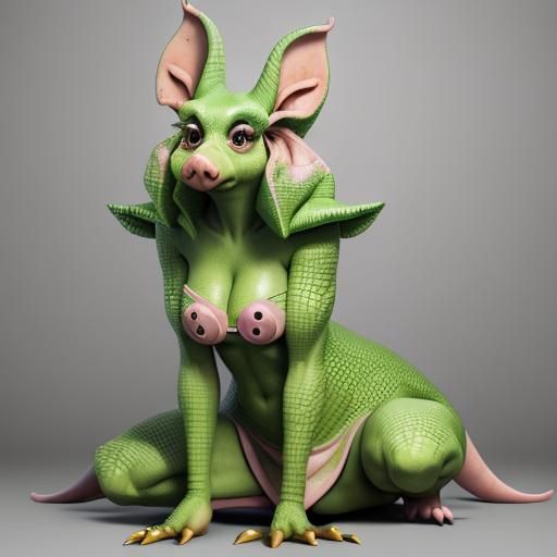 Pig Bunny Crocodile Sphinx Hybrid Monster Girl