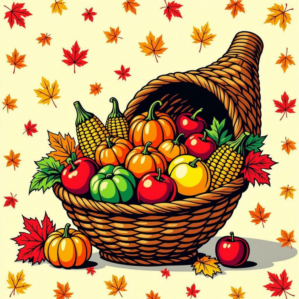 Whimsical Pop Art Autumn Harvest Celebration