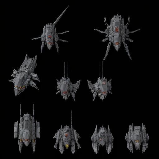 2D Spider Tank Game Asset Sheet from Armored Core