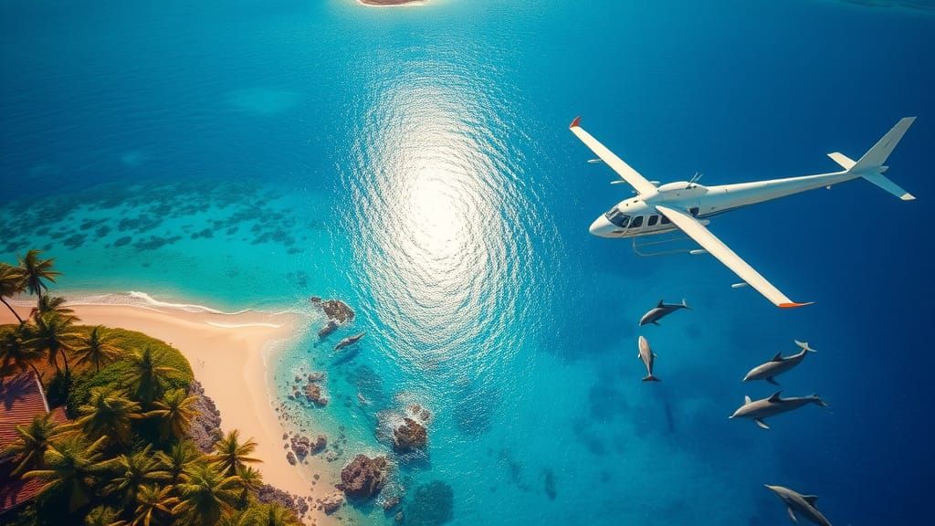 Breathtaking Tropical Island Aerial View in Vibrant Colors