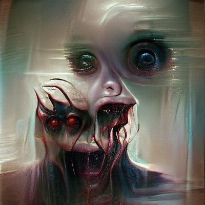 Sinister Horror Figure in Oil Painting Style