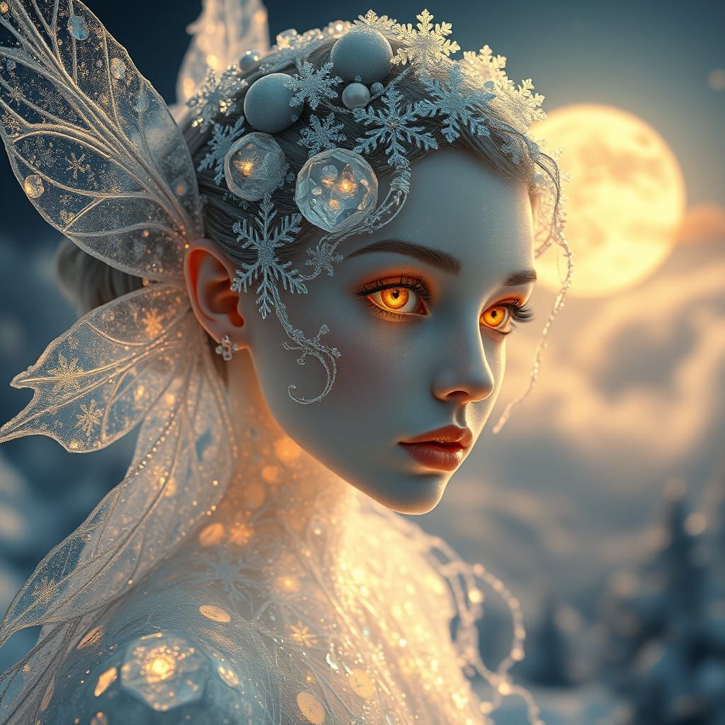 Ethereal Winter Fairy with Opal Eyes