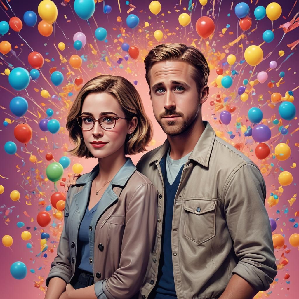 Ryan Gosling and Margot Robbie as Pixar Characters