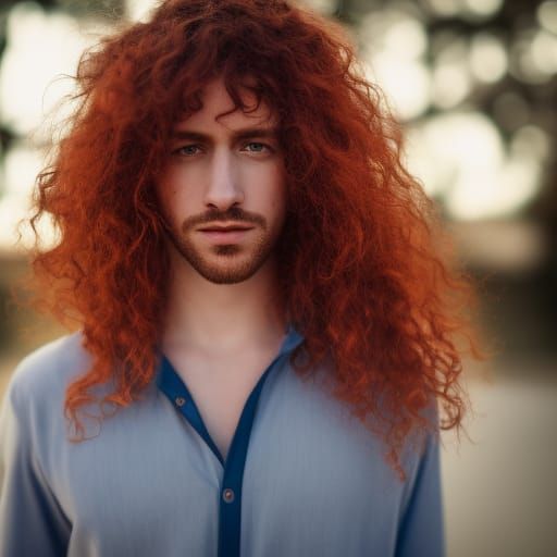 Red-Haired Man with Blue Eyes: Professional Portrait