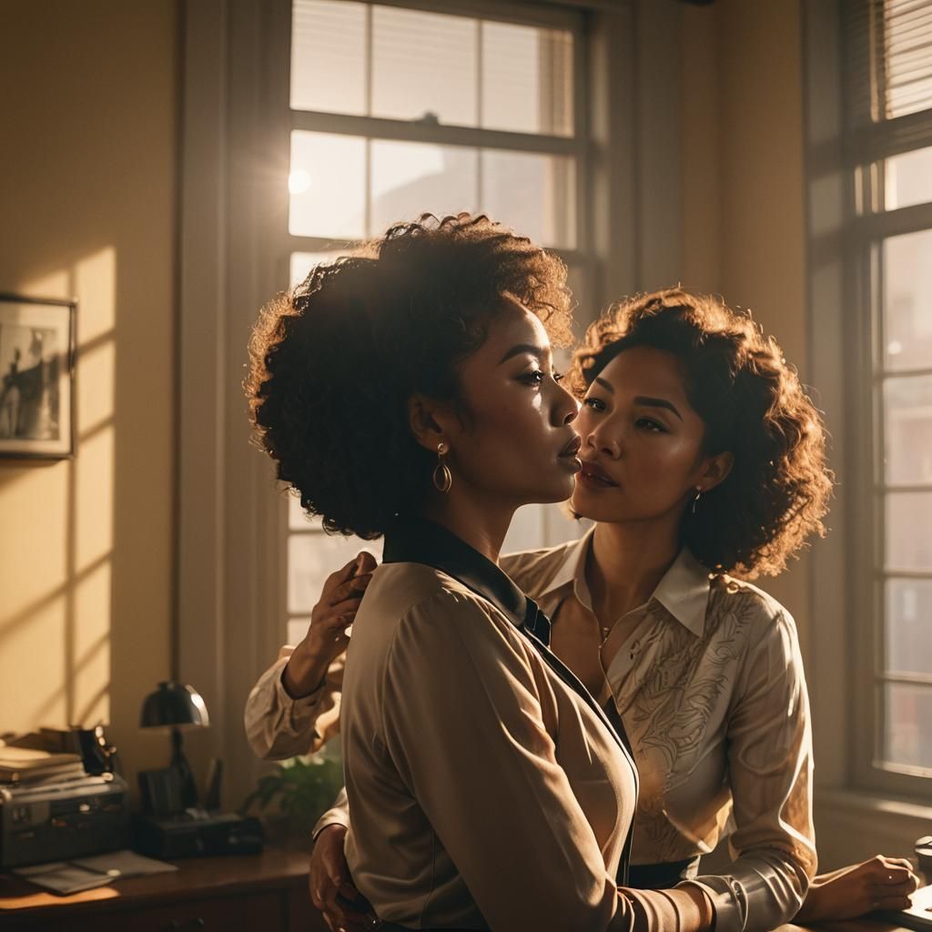 Intimate Moment: Afro-Latina Woman and Secretary