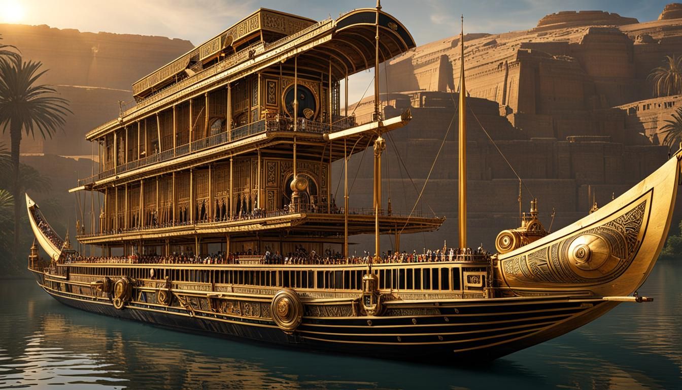 Steampunk Egyptian Ships on the Nile