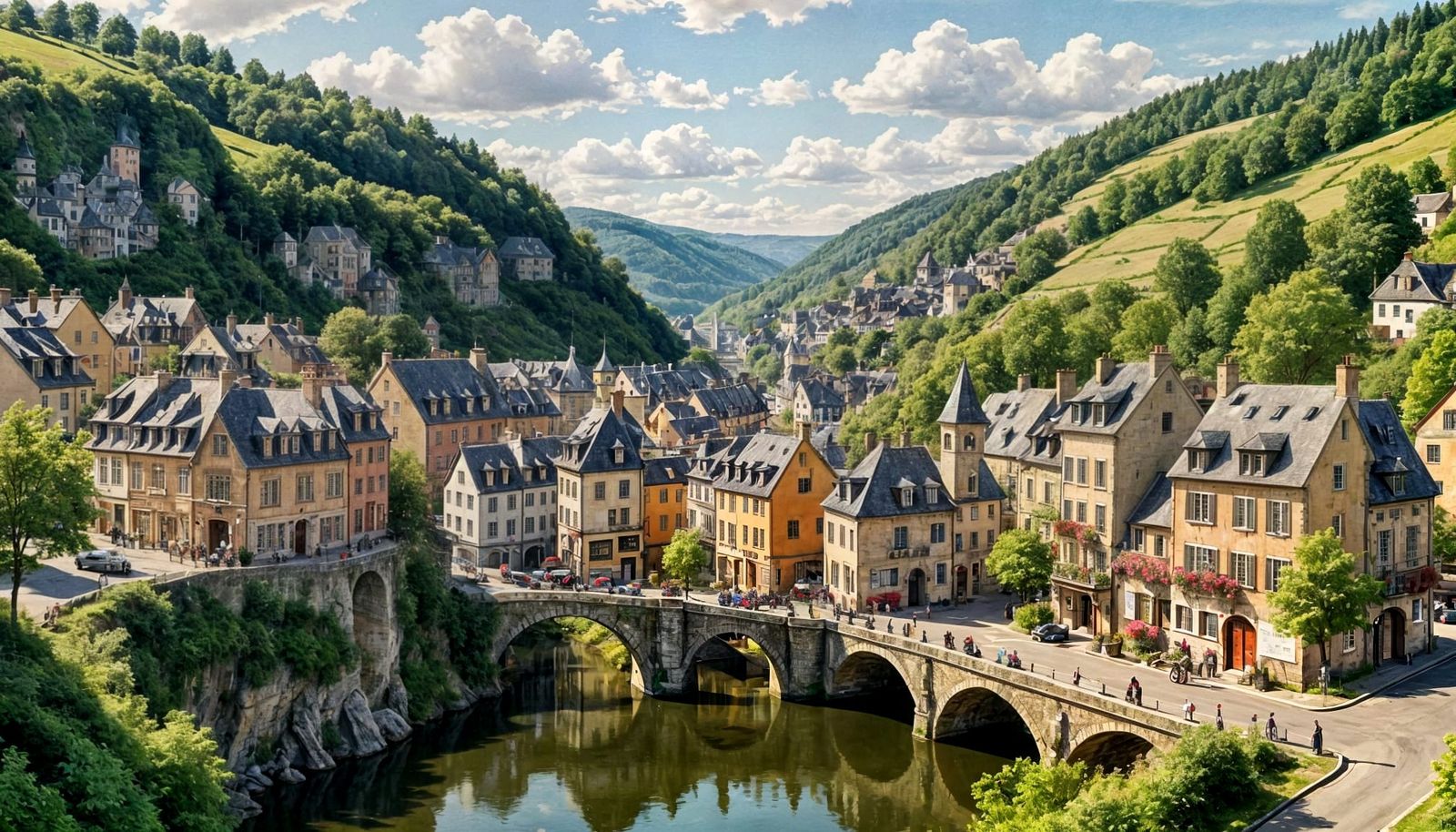 Watercolor Cityscape at Circuit de Spa Francorchamps