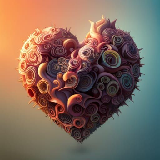 Hyperrealistic Heart in Splash Art Style