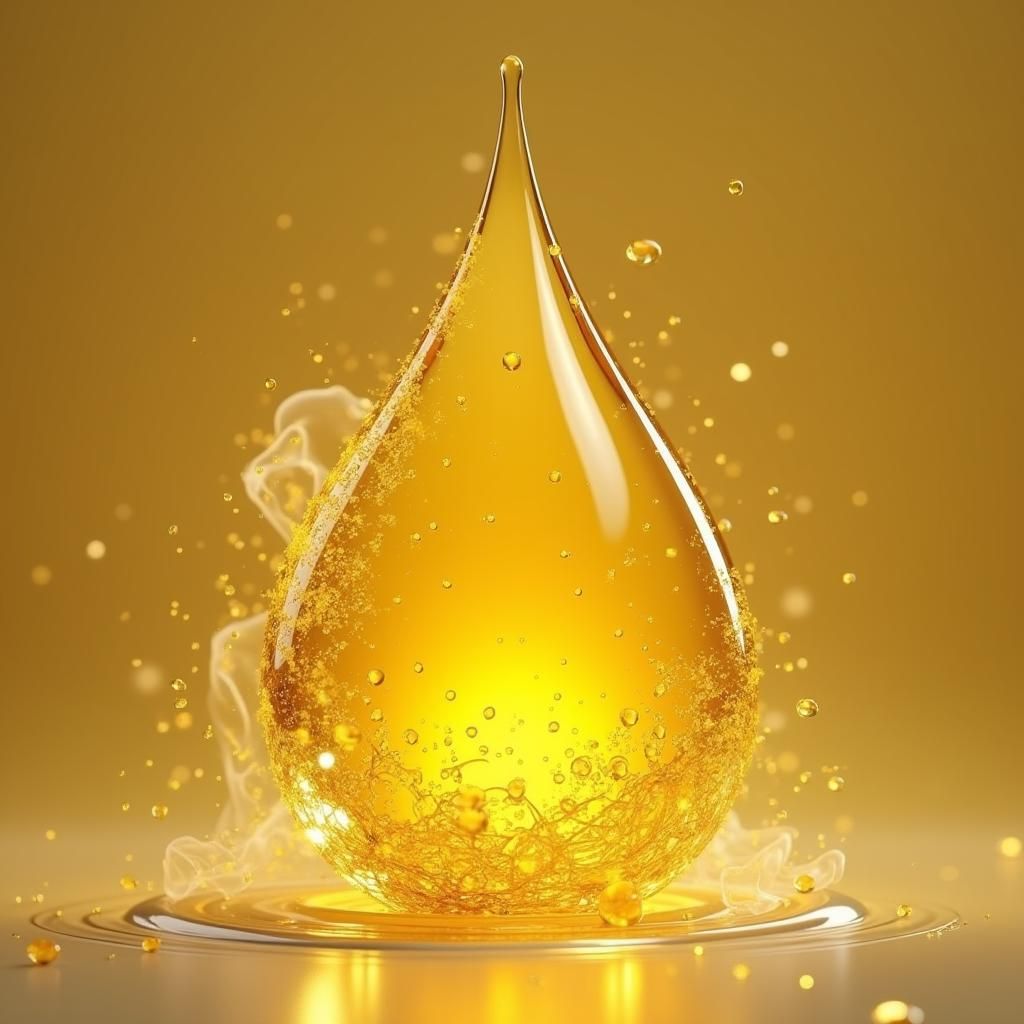 Crystalline Cooking Oil Droplet in Digital Art Style
