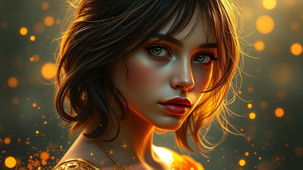 Golden Innocence: 8K Concept Art Portrait