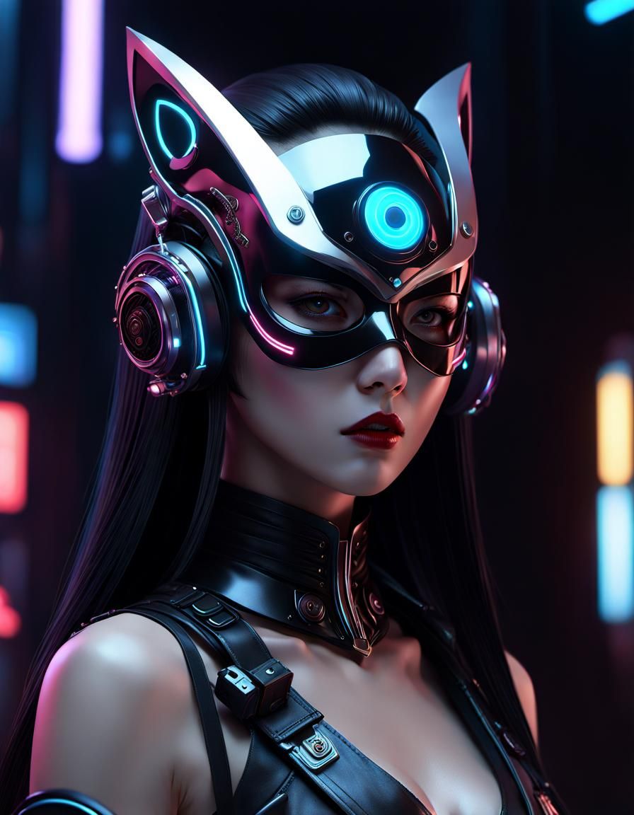 Cyberpunk Horror Masks in 3D Anime Art