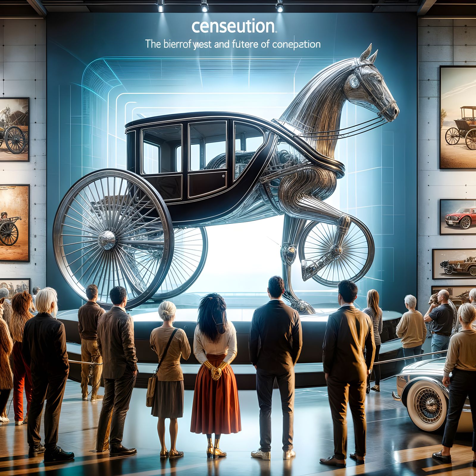 Futuristic Horse and Buggy Steals the Show in Modern Car Mus...