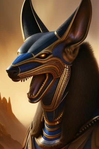 Anubis: Ancient Egyptian God, Hyperrealistic Portrait