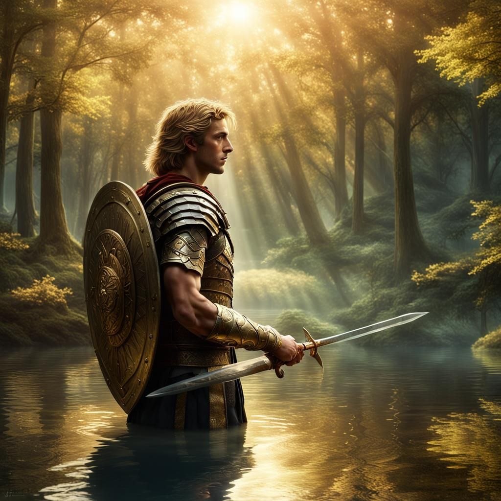 Alexander the Great in Forest Lake Digital Painting