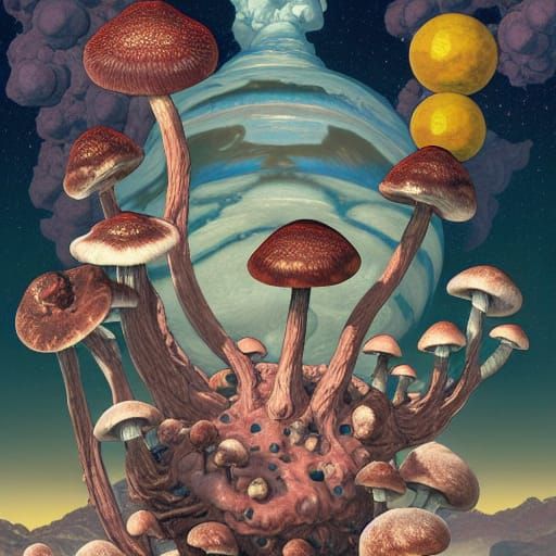 Nuclear Planet Landscape in a Futuristic Style