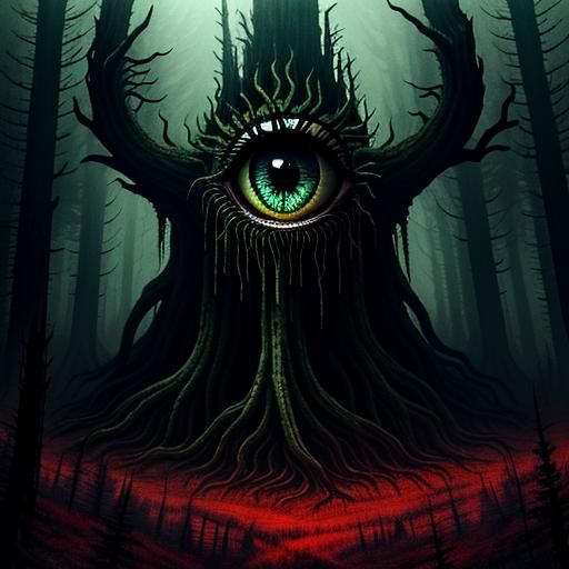 Eldritch Forest: Colorado Trees with Abomination Eyes