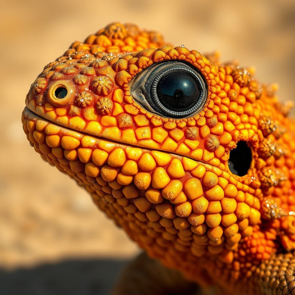 Majestic Uromastyx Close-Up in Vibrant Hues