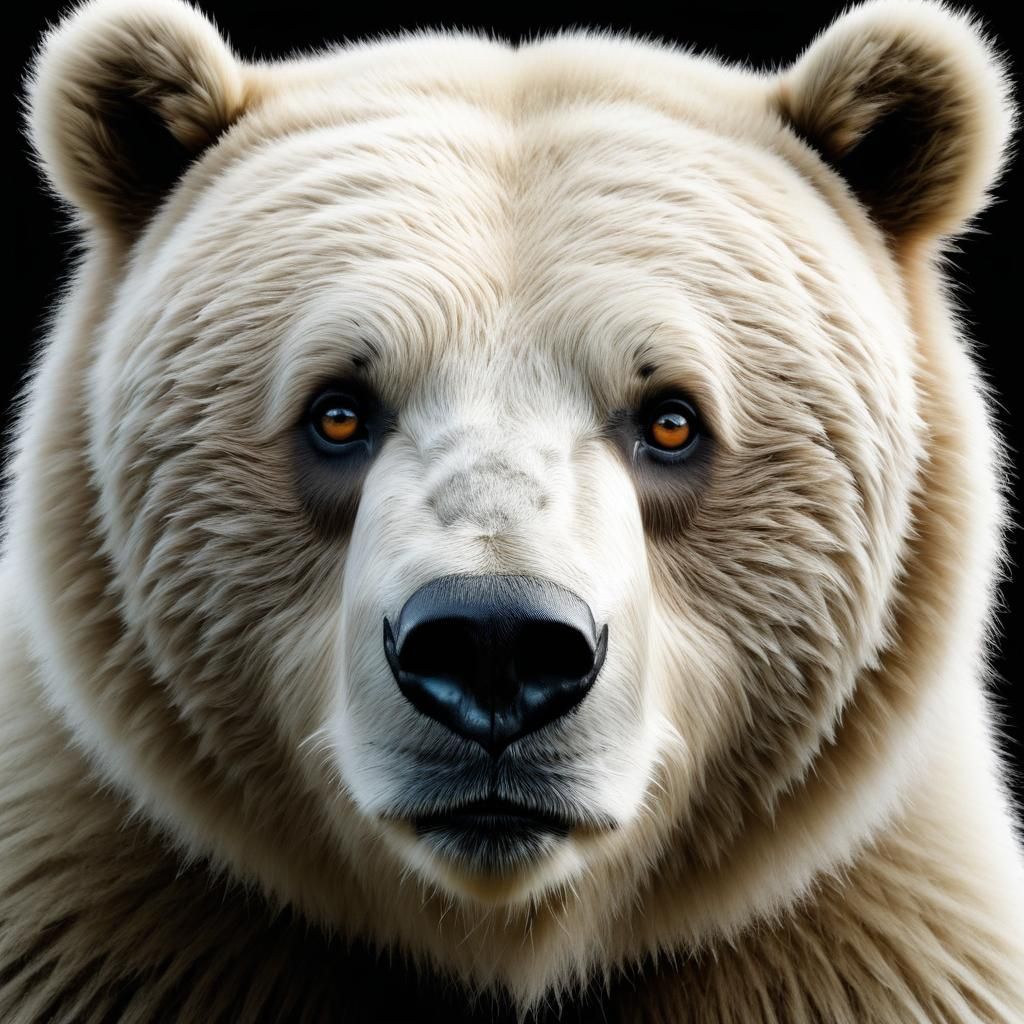 Giant Bear's Eyes in Organic Nursery Art Style