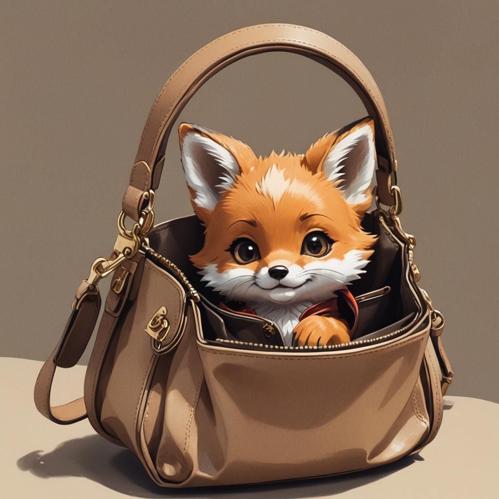 Adorable Fox Peeks Out: Cel-Shaded Anime Art